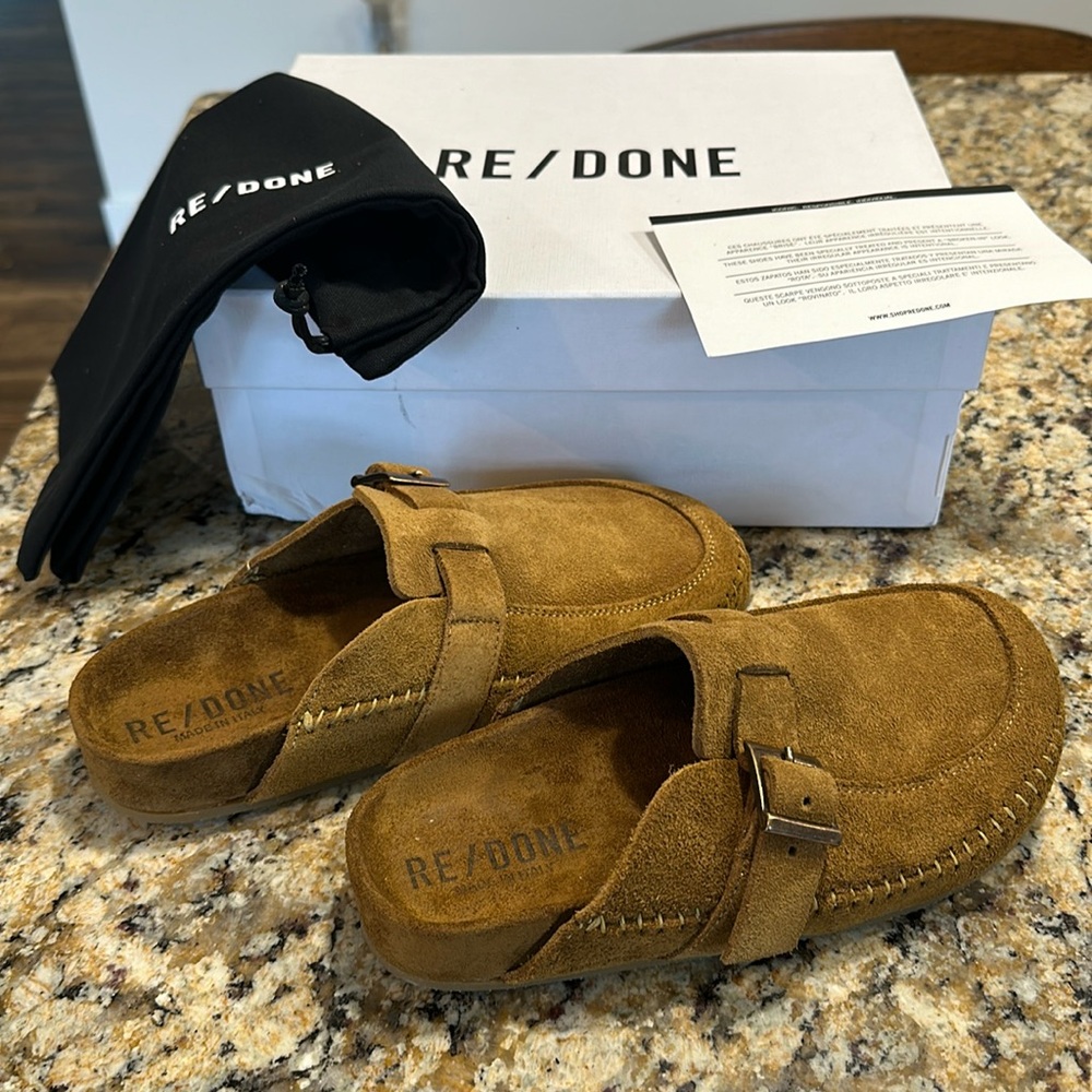 Re/done new cuoio suede 70’s moc slide 36